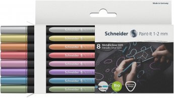 Laineri SCHNEIDER Paint - it, 8 metāliskas krāsas iepakojumā