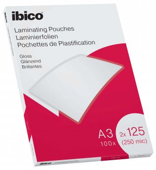 Laminēšanas kabatas Ibico, A3, 303x426 mm, 125 mik., 100 gab/iepak.
