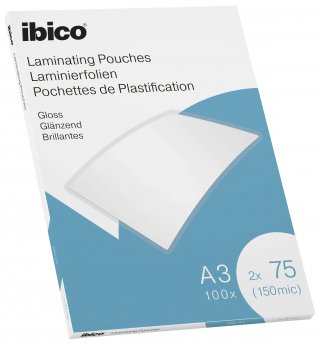 Laminēšanas kabatas Ibico, A3, 303x426 mm, 75 mik.,  100 gab/iepak.