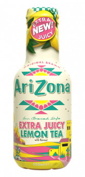 Ledus tēja ARIZONA Extra Juicy ar citronu garšu un saldinātājiem, 0.45l PET (DEP)