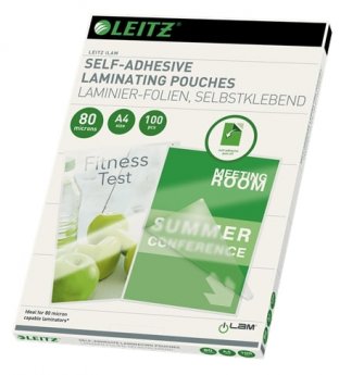 Leitz iLAM laminēšanas kabatiņas, pašlīmējošas A4, 80 mikroni