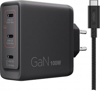 Lenovo Accessories Multi-port USB-C 100W GaN Charger - EU (Black)