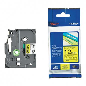 Lenta BROTHER P-touch TZE-631 melna-dzeltena, 12mm.
