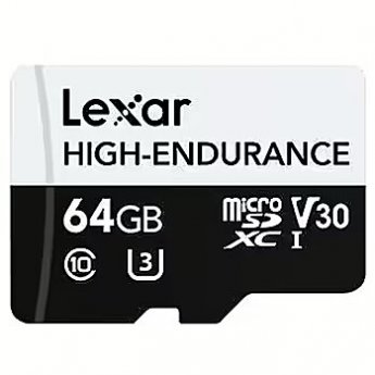 Lexar High Endurance, microSDXC, 64GB UHS-I, U3, V30