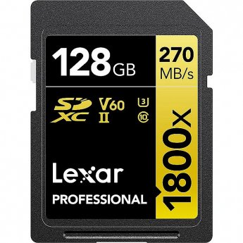 Lexar Professional 1800x, SDXC, 128GB, UHS-II, U3, V60