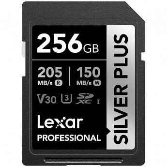 Lexar SDXC 256GB Professional SILVER Plus UHS-I U3 A2 4K V30