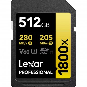 Lexar SDXC 512GB Professional 1800x UHS-II U3 ( 180/270 MB/s )