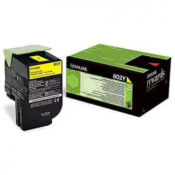 Lexmark Toner Lexmark 802Y yellow | return | 1000 pgs | CX310dn / CX310n / CX410de / CX4