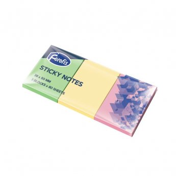 Līmlapiņas komplekts FOROFIS 3 neona krāsas x 80lp. 38x50mm