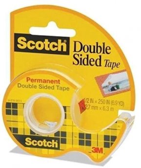 Līmlente 3M Scotch abpusējā, ar turētāju, 12,7mm x 6.3m