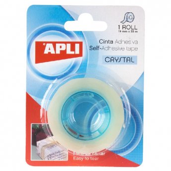 Līmlente APLI Crystal 19mm x 33m, īpaši caurspīdīga