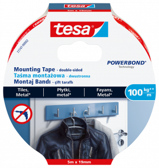 Līmlente tesa® Powerbond Ultra Strong, īpaši stipra, abpusēja, 5m x 19mm