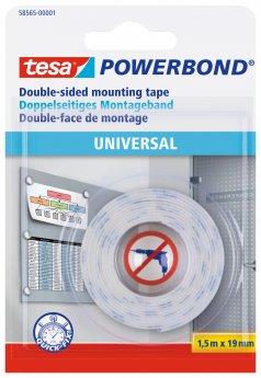 Līmlente tesa® Powerbond Universal, abpusēja, 1.5mx19mm