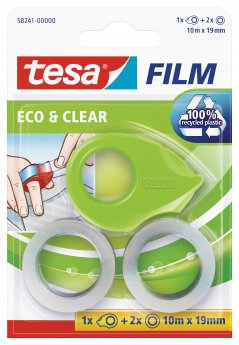 Līmlentes turētājs Tesafilm Mini Dispencer ecologo, + 2x videi draudzīgas līmlentes, 10mx19 mm