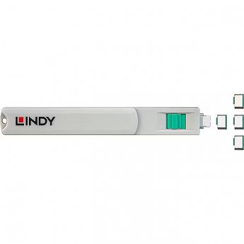 Lindy USB-C port lock green