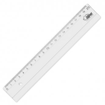 Lineāls Forpus 20cm, caurspīdīgs