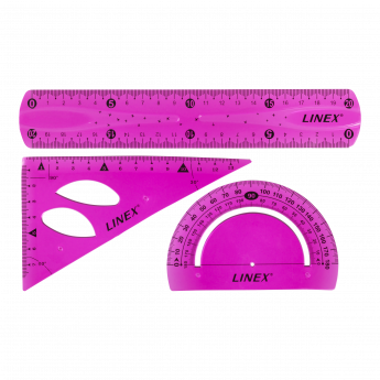 Lineālu komplekts LINEX, FLEX PINK