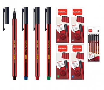 Lodīšu pildspalva NATARAJ CLASSIC 0.7mm, melna, 12 gab./iepak