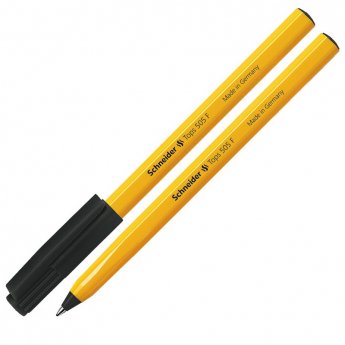 Lodīšu pildspalva SCHNEIDER 505 F 0.7mm, dzeltens korpuss, melna tinte