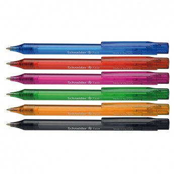 Lodīšu pildspalva SCHNEIDER FAVE 1.0 mm assorti korpuss zila tinte
