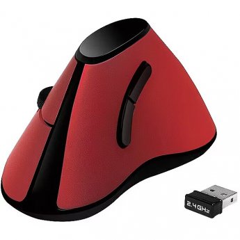 Logilink Ergonomic Vertical Mouse, Wireless, Optical, Red