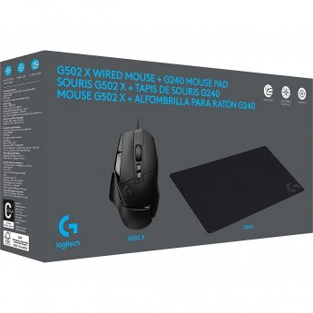 Logitech G502 X + G240 Mouse Pad