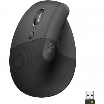 Logitech Lift Vertical Mouse, Wireless, Left Handed, Graphite