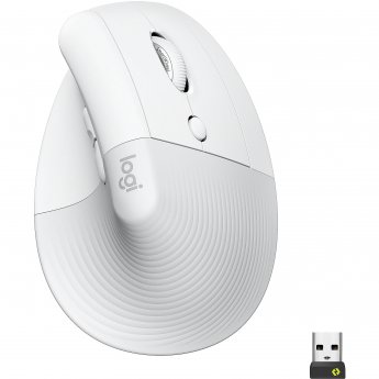 Logitech Lift Vertical Mouse, Wireless, Right Handed, Off-White