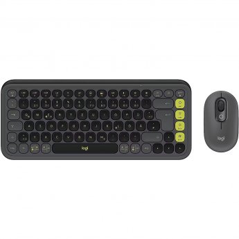 Logitech Pop Icon Combo Tastatur mit Maus, Grafit und Grün