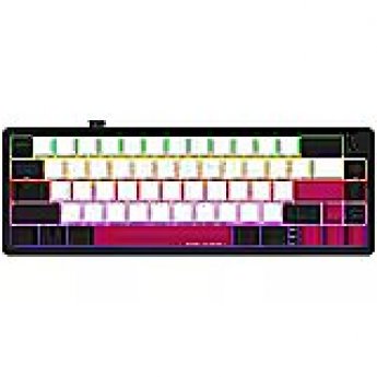 Lorgar Wireless mechanical gaming keyboard Pro, 2.4 GHz, BT, RGB Backlight, 16 modes, 66 keys, 50M presses, linear Lorgar Toxic Purple switches, multimedia knob, built-in 3750 mAh battery, Hot Swap, Gasket mount, spring cable 2.3m, black red white