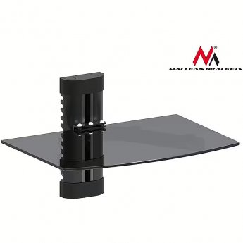 Maclean MC-663 1-Tier Wall Floating Glass Shelf Support DVD Console PS3 Xbox
