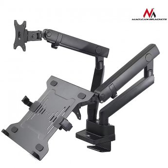 Maclean MC-813, Dual desk holder for monitor and laptop, 17-32"