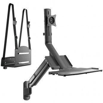 Maclean MC-838, Monitor and keyboard wall mount with gas spring and computer holder, 17-32"