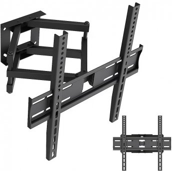 Maclean TV Mount / Bracket, max VESA 400x400, 32-70", up to 40 kg, black, tilt adjustment +12°–-12° and swivel adjustment +60°–-60°, MC-192