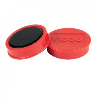 Magnētiskās tāfeles magnēti Nobo 10 paciņās 38mm sarkani 1.5kg