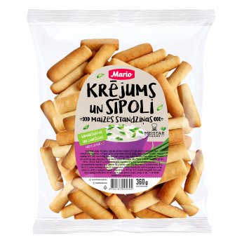 Maizes standziņas MARIO Sīpoli un krējums, 360g