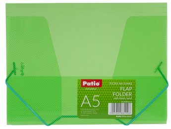Mape ar gumiju PATIO,PP, A5 formāts, caurspīdīga, zaļā krāsā