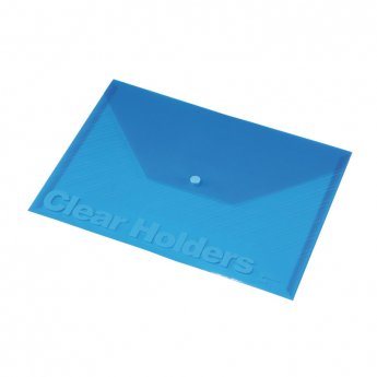 Mape-aploksne ar pogu Panta Plast PP, A4 formāts, caurspīdīgi zila