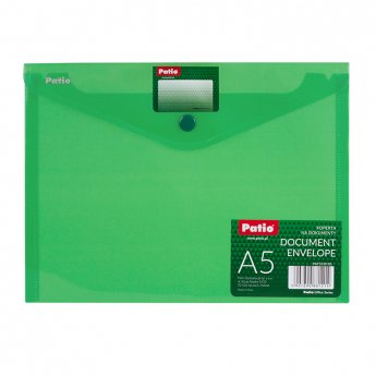 Mape-aploksne ar pogu PATIO PP, A5 formāts, zaļa