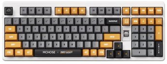 Mchose Klawiatura gamingowa Mchose UT98 Outemu Silent Peach V3 bezprzewodowa mechaniczna podświetlana biało-szara