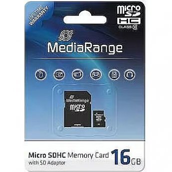 MediaRange MR958, microSDHC, 16GB, Class 10