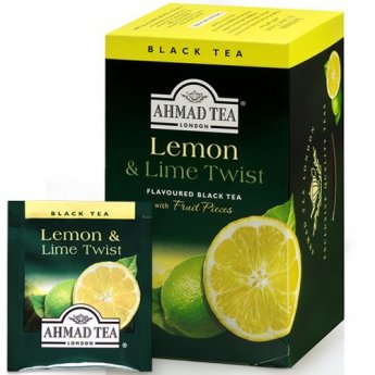 Melnā tēja AHMAD Alu Citrona un Laima tvists, 20 x 2 g maisiņi paciņā