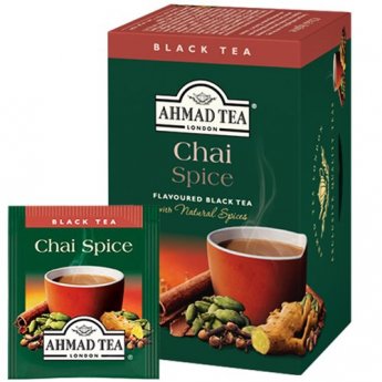Melnā tēja AHMAD CHAI SPICE, 20 maisiņi x 2 g paciņā