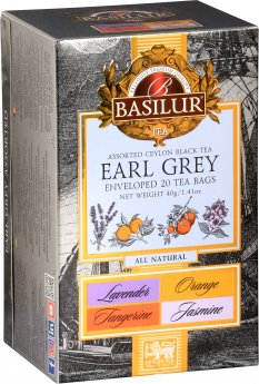 Melnā tēja Basilur EARL GREY ASSORTED 20 paciņas