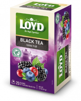 Melnā tēja LOYD meža augļu garšu, 20x1,7 g