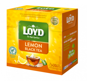 Melnā tēja LOYD Pyramids ar citronu garšu, 20x1,7g