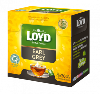 Melnā tēja LOYD Pyramids Early Grey, 20x2 g