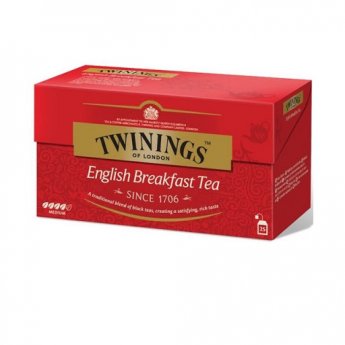 Melnā tēja TWININGS English Breakfast, 25 x 2 g