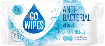 Mitrās salvetes GOWIPES Antibact D-Panthenol 60 gab.