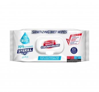 Mitrās salvetes GOWIPES Antibact Steril BIO 50 gab.